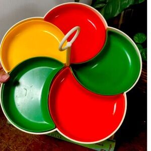 Vintage 1970’s 5 compartment serving trays new in original packaging.
